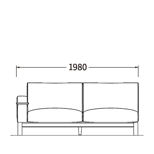 ワンアームソファ3P（右）［木肘］
