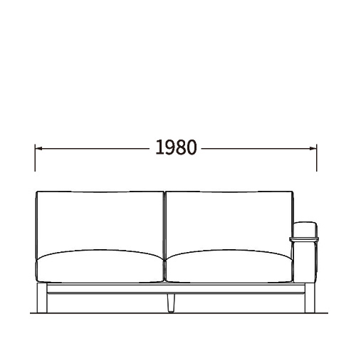 ワンアームソファ３Ｐ（左）［木肘］
